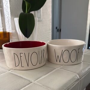 Rae Dunn Ceramic Pet Bowls - Red & White Interiors